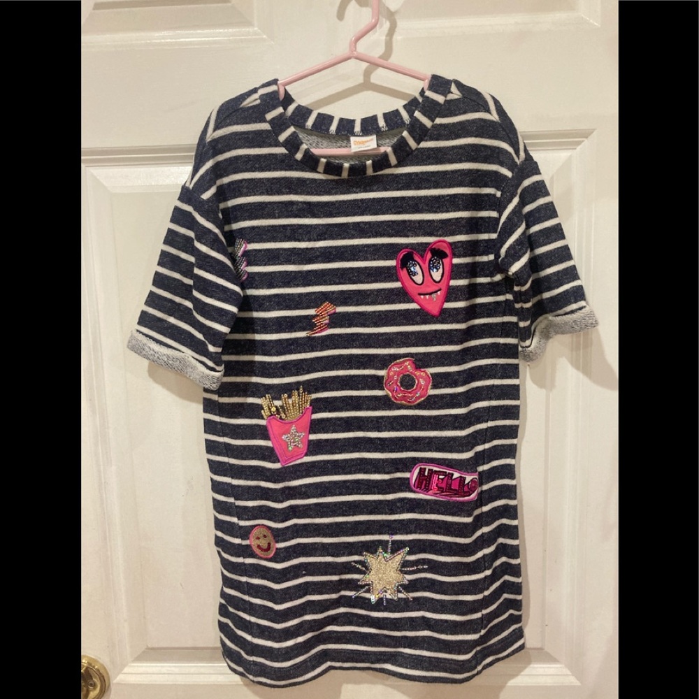 Gymboree sweater dress navy and white striped 6